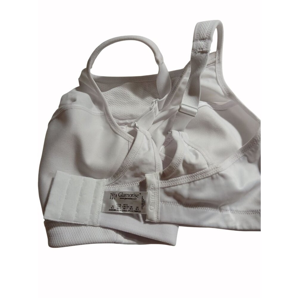 Glamorise Womens White High Impact Sports Bra CH991 Magic Lift Size 38D Wireless - Picture 9 of 11